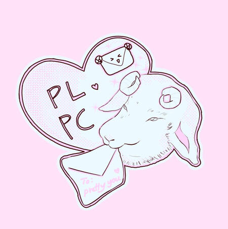 pretty lambs post club logo logo for my post club it's a digitally drawn image of a lamb holding and envelope